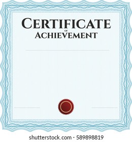 Vector illustration of Sample Certificate icon in blue.
