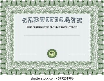Vector illustration of Sample Diploma. Superior design. Vector certificate template.Printer friendly. 
