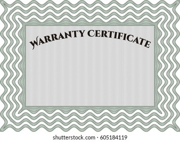 Vector Illustration of Sample Warranty in green color
