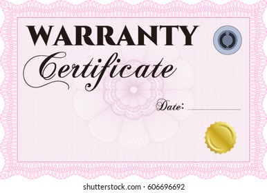 Vector illustration of Sample Warranty template icon in Pink
