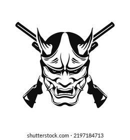 Vektorgrafik eines Samurai mit einer Feuerwaffe