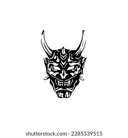 vector illustration of samurai mask
