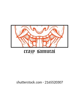 vector illustration of samurai mouth