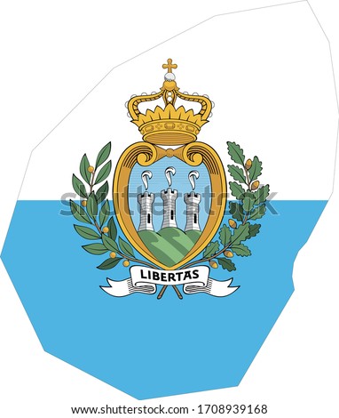 vector illustration of San Marino map with flag
