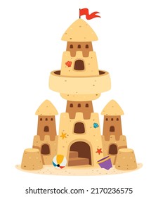 Vector Illustration Of A Sand Castle