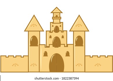 Ilustración vectorial del castillo de arena en la playa