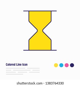 Vector illustration of sand clock icon colored line. Beautiful UI element also can be used as hourglass icon element.