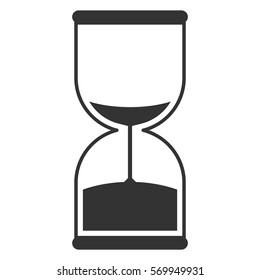 Vector Illustration of Sand Timer Icon in Black
