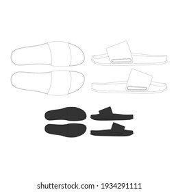 Vector illustration Sandals V2 Design Mockup of Commercial Use