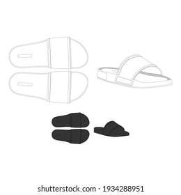 Vector illustration Sandals V3 Design Mockup of Commercial Use