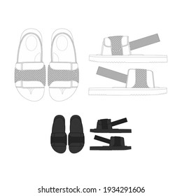 Ilustración vectorial Sandals V6 Diseño Reclusión de uso comercial