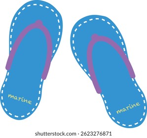 Vector illustration of sandals worn by the water in summer
