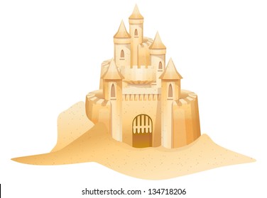Vector illustration of sandcastle