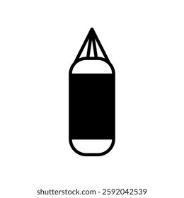 Vector Illustration Sandsack Icon Black Outline Style on White Background
