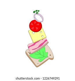 Vector illustration of a sandwich