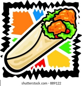 A Vector Illustration Of A Sandwich.