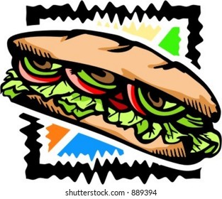 A vector illustration of a sandwich.