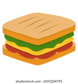 Ilustración vectorial de Pan Sándwich