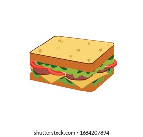 Vector illustration of sandwich and bread design.fast food design