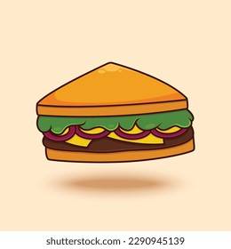Vector illustration of a sandwich, illustration of a cartoon sandwich
