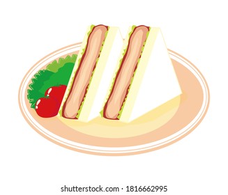 Vektorgrafik von Sandwich. 
Cutlet Sandwich.