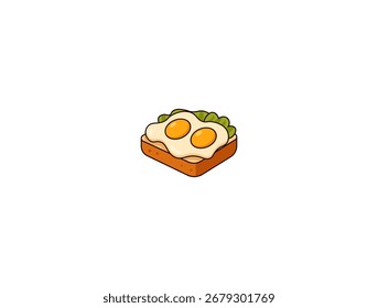 Ilustración vectorial de un sándwich con huevos fritos	