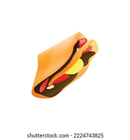 Estilo de malla de gradiente de frutas con ilustraciones de vectores