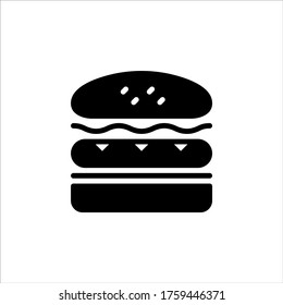 Vector illustration sandwich icon or logo black color with line design style.