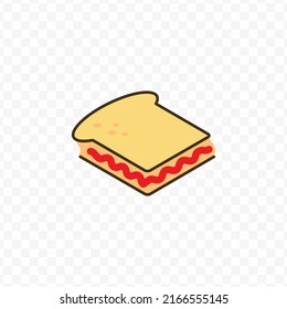 Vector illustration of sandwich  icon sign and symbol. colored icons for website design .Simple design on transparent background (PNG).