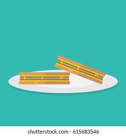 ilustración vectorial del sándwich en placa