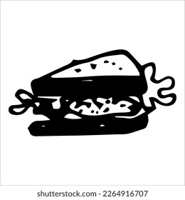Vector illustration of a sandwich on a white