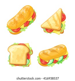 Vector illustration of Sandwich On White Background
