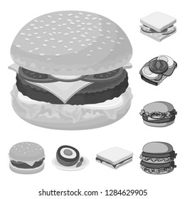 Vector illustration of sandwich and wrap logo. Collection of sandwich and lunch stock vector illustration.