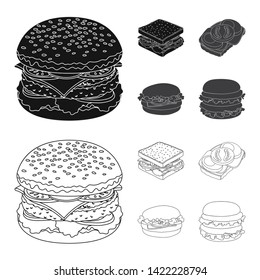 Vector illustration of sandwich and wrap logo. Collection of sandwich and lunch stock symbol for web.