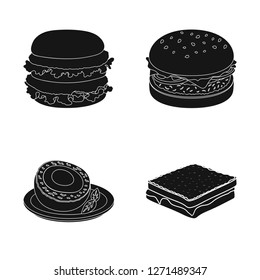 Vector illustration of sandwich and wrap symbol. Collection of sandwich and lunch vector icon for stock.