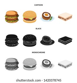 Vector illustration of sandwich and wrap symbol. Collection of sandwich and lunch stock vector illustration.