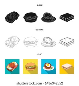 Vector illustration of sandwich and wrap symbol. Collection of sandwich and lunch stock vector illustration.