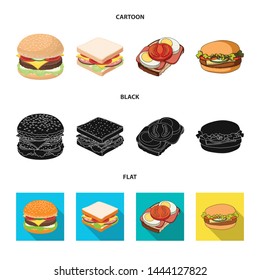 Vector illustration of sandwich and wrap symbol. Collection of sandwich and lunch stock vector illustration.