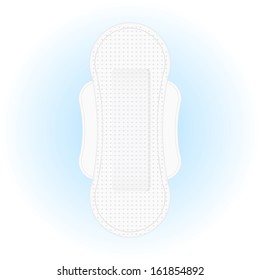 Vector illustration of sanitary napkin with wings