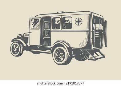 Vector illustration - Sanitary vehicle 1934