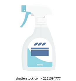 Ilustración vectorial del pulverizador o del frasco de pulverización de limpieza aislado en el fondo.