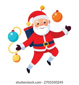 Ilustración vectorial de Santa astronauta flotando