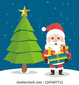 Vector illustration of Santa Claus.