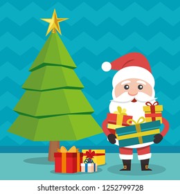 Vector illustration of Santa Claus.