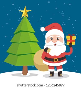 Vector illustration of Santa Claus.