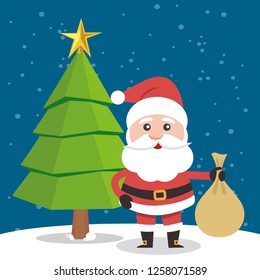 Vector illustration of Santa Claus.