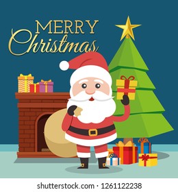 Vector illustration of Santa Claus.