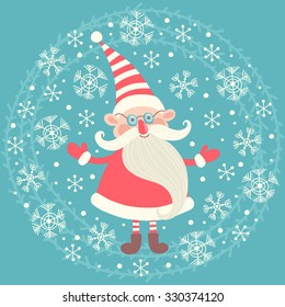 Vector illustration with Santa Claus.