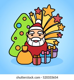 Vector illustration with Santa Claus