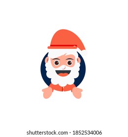 vector illustration of Santa Claus avatar with celebrating hand, perfect for design of greeting cards, posters, even for your avatar identity.